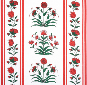 Royal Poppy Stripe Fabric
