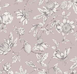 Passion Flower Toile Wallpaper