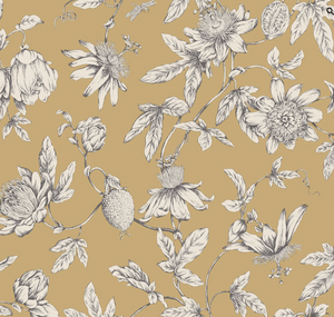 Passion Flower Toile Wallpaper