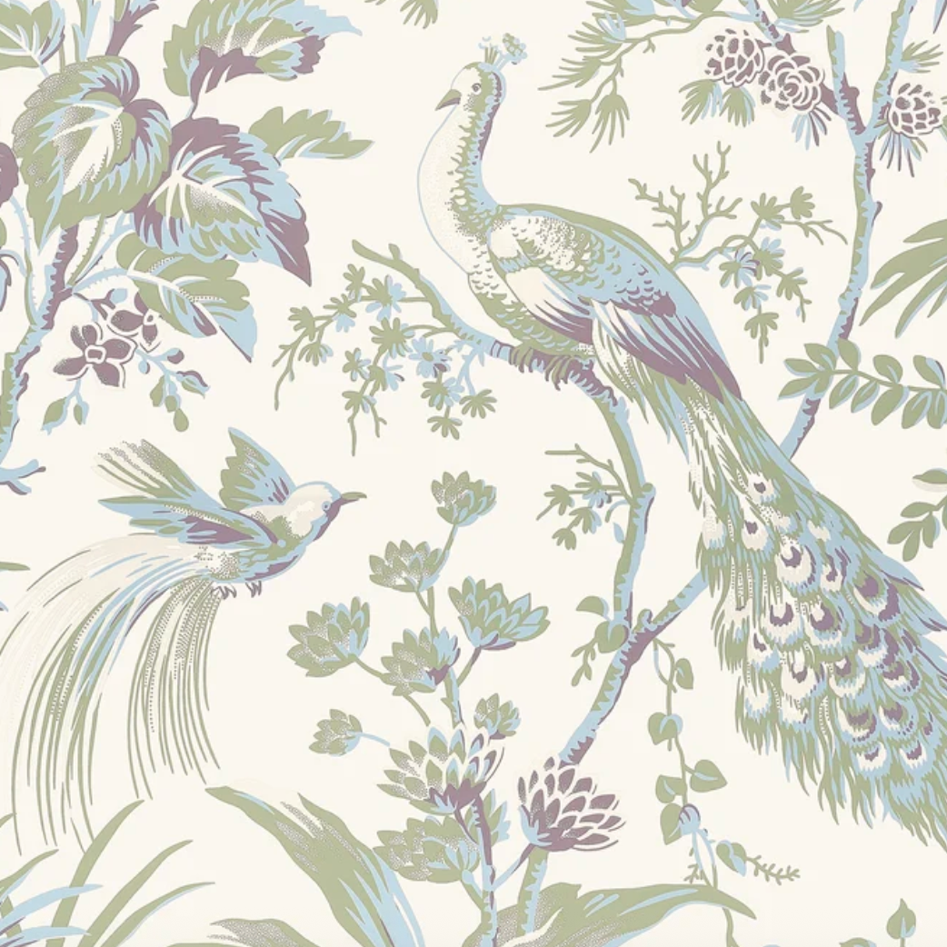 Peacock Toile Wallpaper