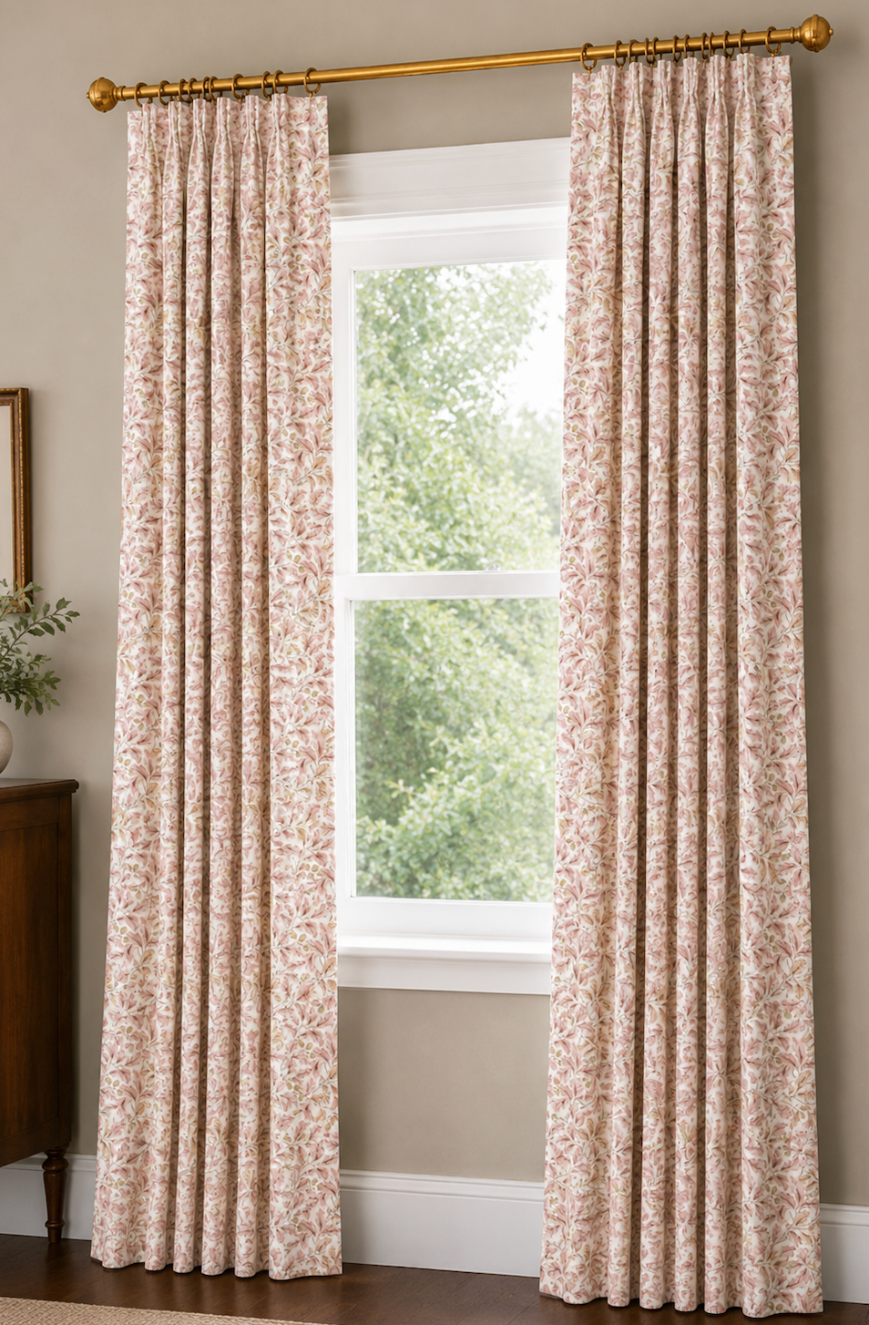 Oakleaves Pinch Pleat Drapery Panels