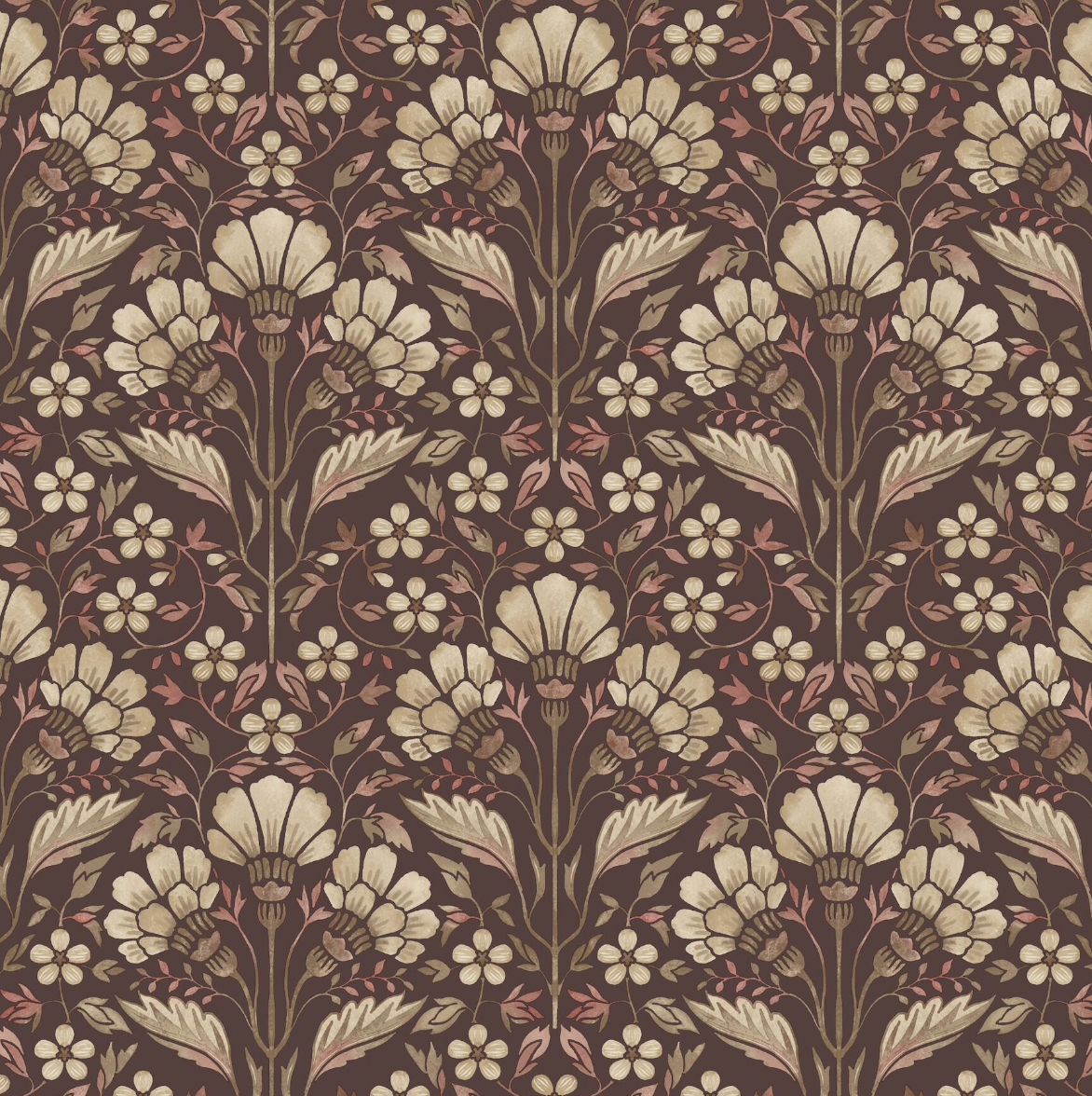Edith Floral Damask Wallpaper