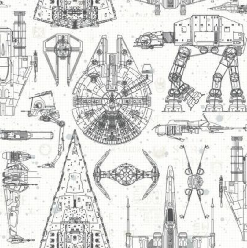 Star Wars Blueprint Peel and Stick Wallpaper