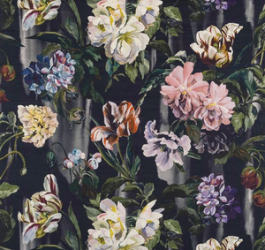 Delft Flower Velvet Fabric Swatch