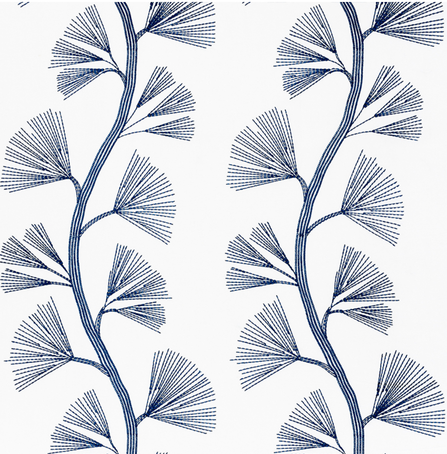 Ginkgo Embroidered Fabric
