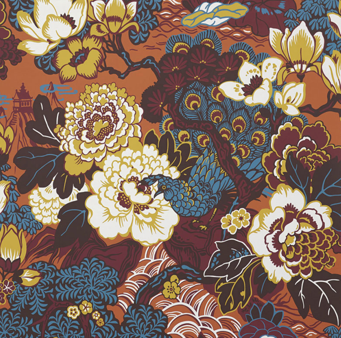 Shanghai Peacock Wallpaper