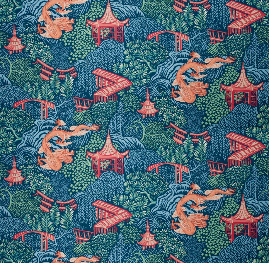 Tranquil Garden Chinoiserie Fabric