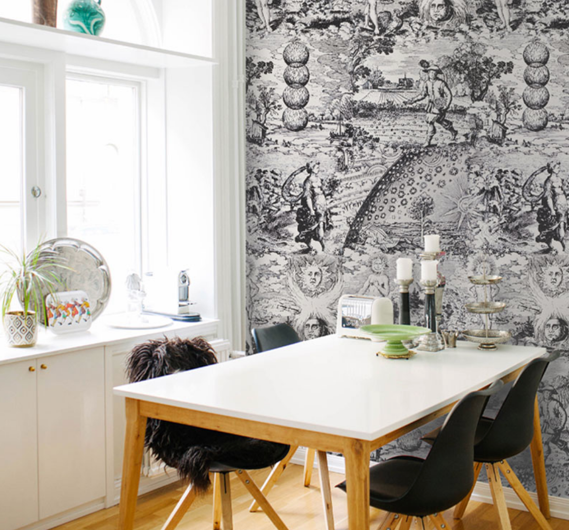 Modern Toile Wallpaper