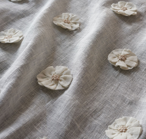 Button Flower Sheer Fabric
