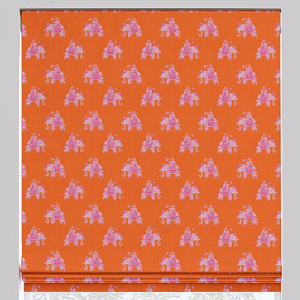 Elephants on Parade Roman Shade