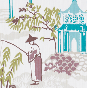 Pagoda Oriental Garden Fabric