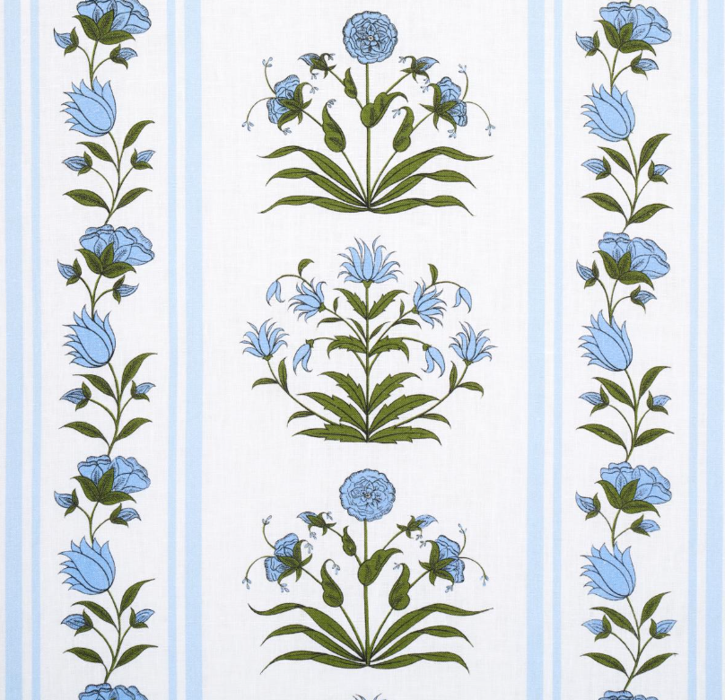 Royal Poppy Stripe Fabric